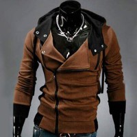 Sweat a capuche Hoodie Men Fashion Gilet sweater Outwear Marron